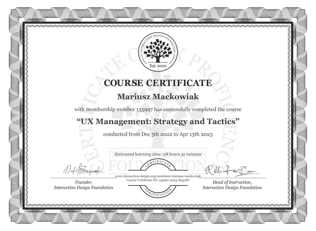 Mariusz Maćkowiak UX design